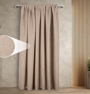 Штора Димаут Рогожка с креплением Кулиса v04 блэкаут