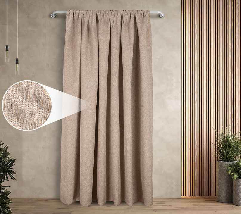 Штора Димаут Рогожка с креплением Кулиса v04. Фото 1