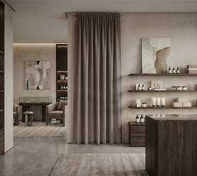 Штора Микровелюр v31 с креплением Шторная тесьма