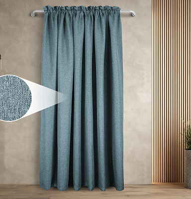 Штора Димаут Рогожка с креплением Кулиса с гребешком v18 блэкаут