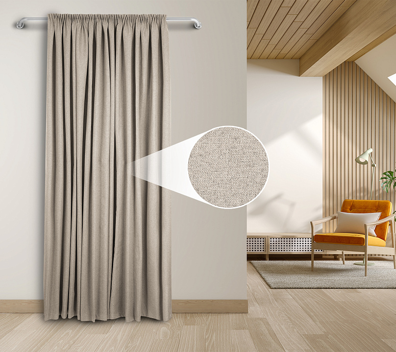 Штора Блэкаут Долли с креплением Шторная тесьма v04. Фото 1