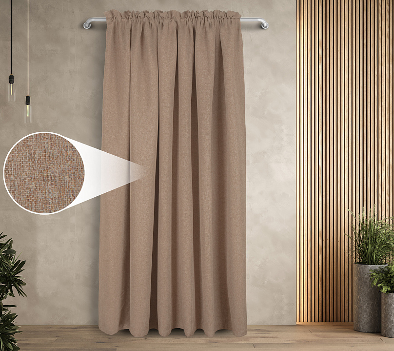 Штора Димаут Рогожка с креплением Кулиса с гребешком v07. Фото 1