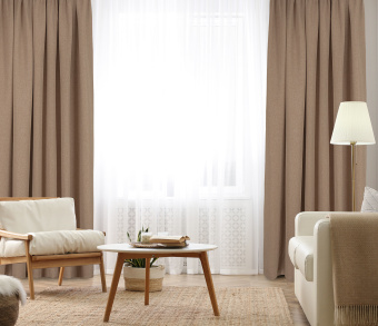 Штора Димаут Рогожка с креплением Кулиса с гребешком v07. Фото 2