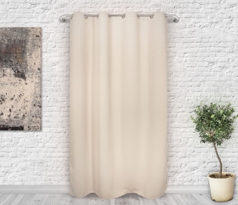 Шторы Премиум кремовые на люверсах. Фото 3