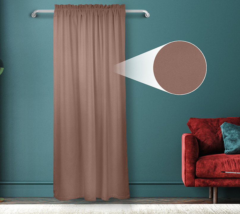 Штора Велюр матовый с креплением Кулиса с гребешком v07. Фото 1