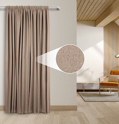 Штора Премиум Рогожка v03 с креплением Кулиса блэкаут