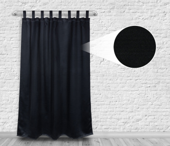 Шторы Премиум черные на петлях на липучках. Фото 4