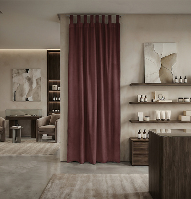 Штора Микровелюр с креплением v34 Петли с липучкой