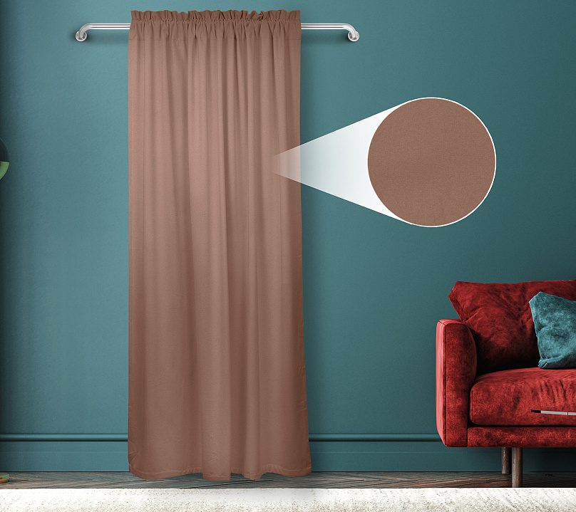 Штора Велюр матовый с креплением Кулиса с гребешком v06. Фото 1