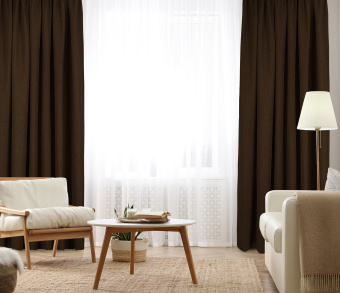 Штора Димаут Рогожка с креплением Петли v26. Фото 2