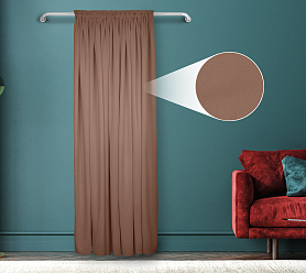 Штора Велюр матовый с креплением Шторная тесьма v06
