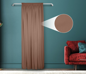 Штора Велюр матовый с креплением Шторная тесьма v06. Фото 1