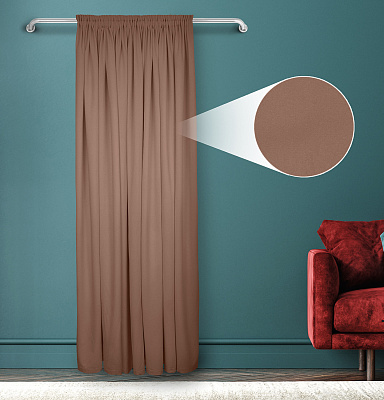 Штора Велюр матовый с креплением Шторная тесьма v06