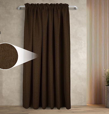 Штора Димаут Рогожка с креплением Кулиса с гребешком v26 блэкаут