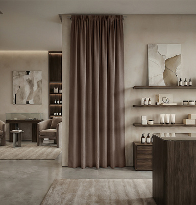 Штора Микровелюр v30 с креплением Шторная тесьма