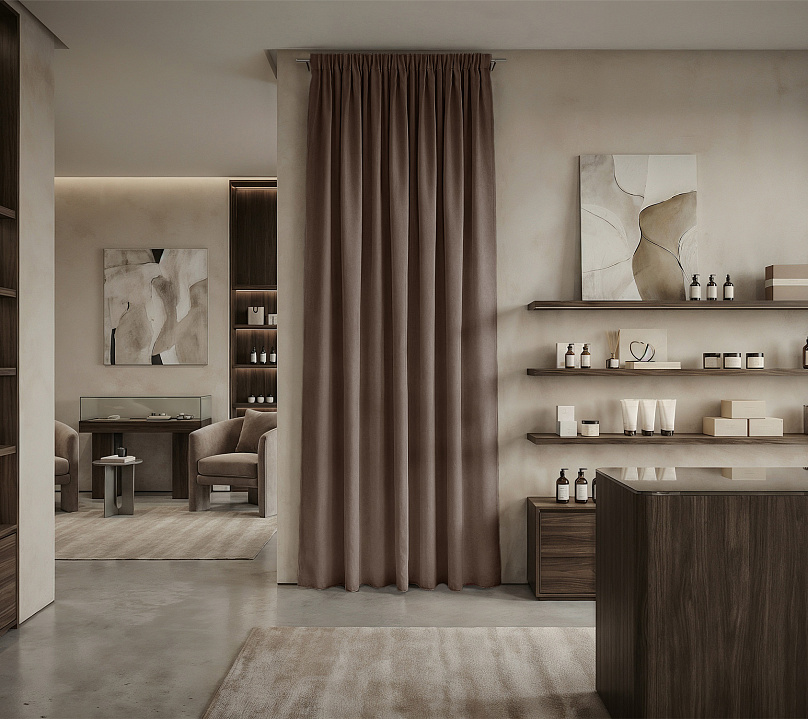 Штора Микровелюр v30 с креплением Шторная тесьма. Фото 1