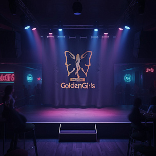 Штора с лого в ночной клуб