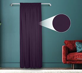 Штора Велюр матовый с креплением Шторная тесьма v27