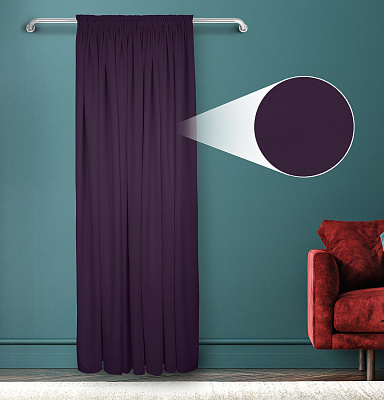 Штора Велюр матовый с креплением Шторная тесьма v27