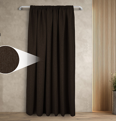 Штора Димаут Рогожка с креплением Шторная тесьма v27 блэкаут