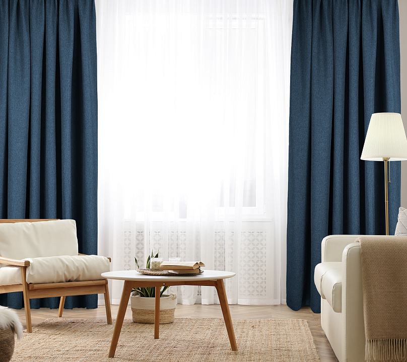 Штора Димаут Рогожка с креплением Шторная тесьма v19. Фото 2