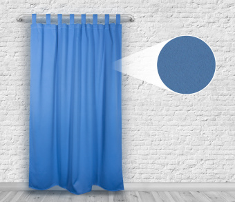 Шторы Премиум синие на петлях без липучек. Фото 4