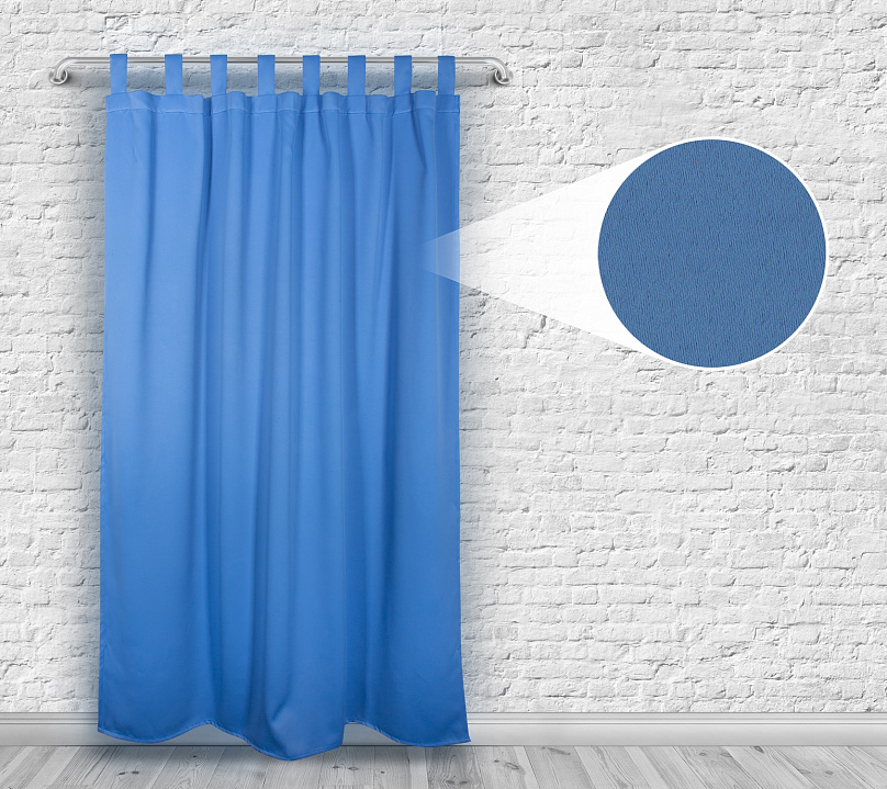 Шторы Премиум синие на петлях без липучек. Фото 4