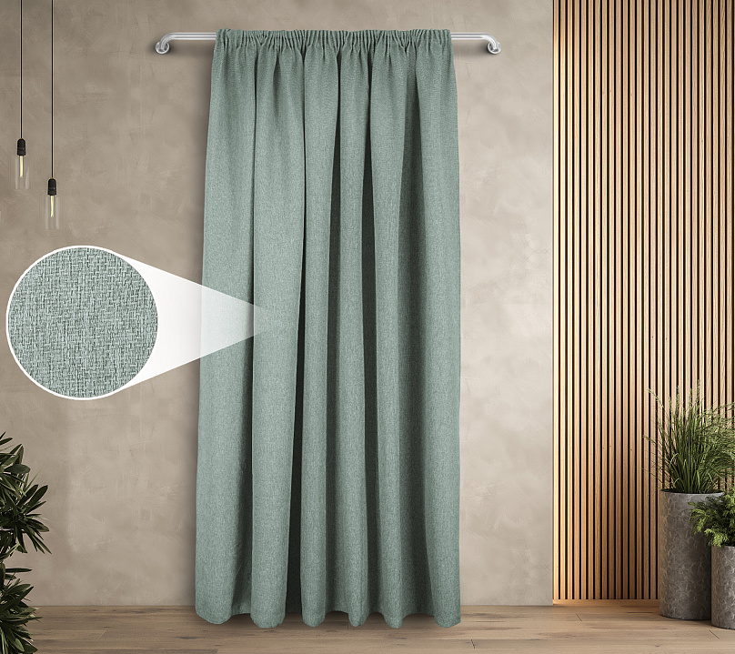 Штора Димаут Рогожка с креплением Шторная тесьма v14. Фото 1