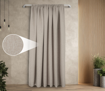 Штора Димаут Рогожка с креплением Шторная тесьма v08. Фото 1