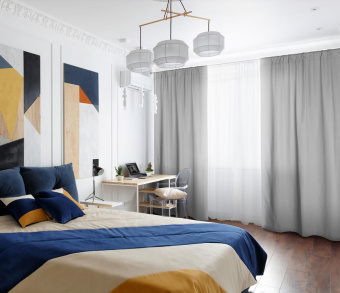 Шторы Эконом светло-серые на кулиске. Фото 3