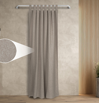 Штора Димаут Рогожка с креплением Петли с липучкой v09 блэкаут