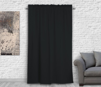 Шторы Премиум черные на кулиске с гребешком. Фото 3