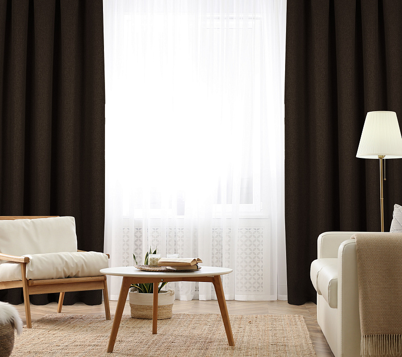 Штора Димаут Рогожка с креплением Люверсы v27. Фото 2