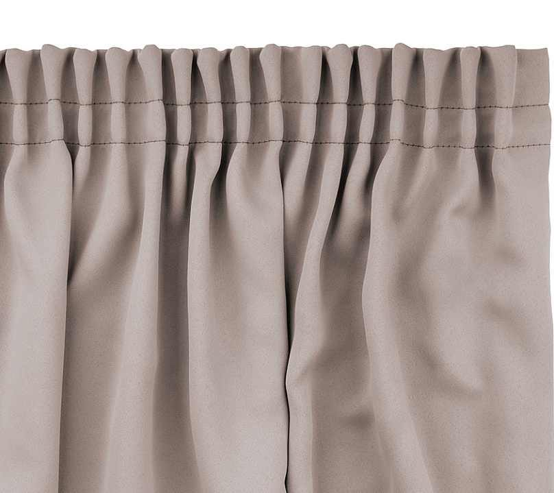 Шторы Премиум бежевые на тесьме. Фото 5