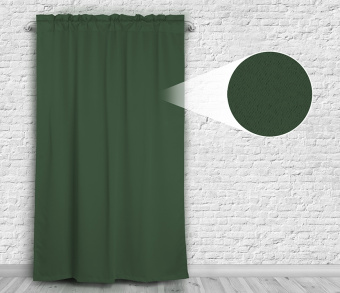 Шторы Премиум темно-зеленые на кулиске с гребешком. Фото 4
