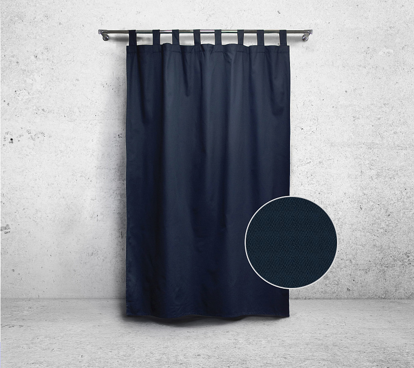 Шторы Стандарт темно-синие на петлях без липучек. Фото 3