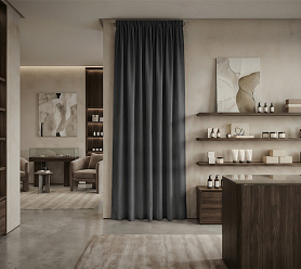 Штора Микровелюр v33 с креплением Шторная тесьма