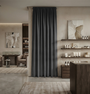 Штора Микровелюр v33 с креплением Шторная тесьма