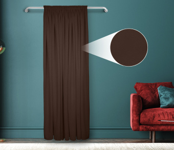 Штора Велюр матовый с креплением Шторная тесьма v31. Фото 1