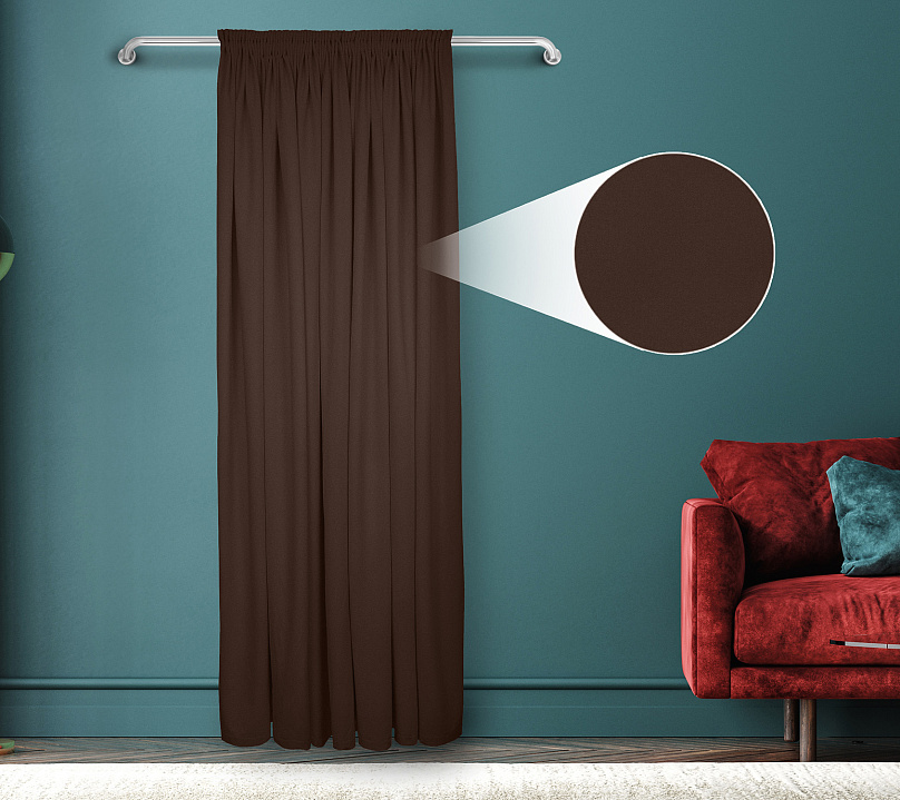 Штора Велюр матовый с креплением Шторная тесьма v31. Фото 1