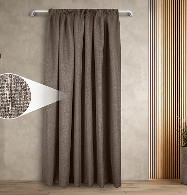 Штора Димаут Рогожка с креплением Шторная тесьма v25 блэкаут