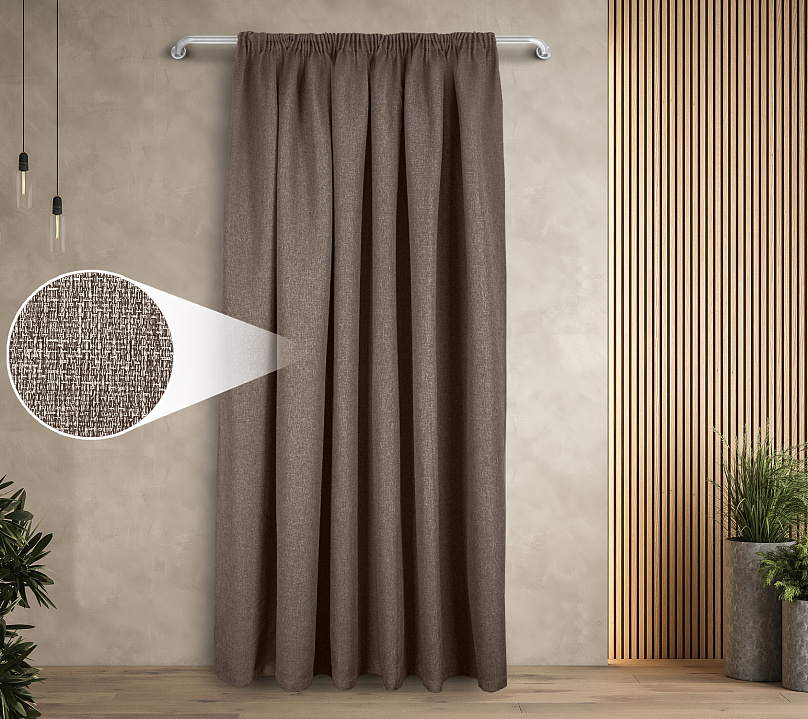 Штора Димаут Рогожка с креплением Шторная тесьма v25. Фото 1