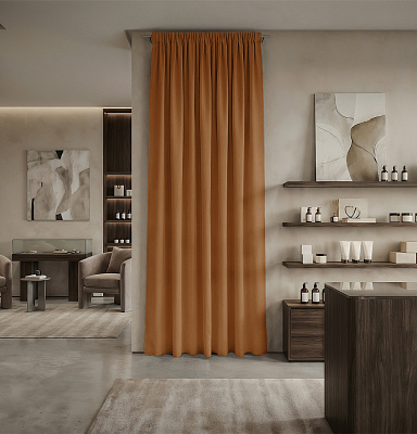 Штора Микровелюр v09 с креплением Шторная тесьма