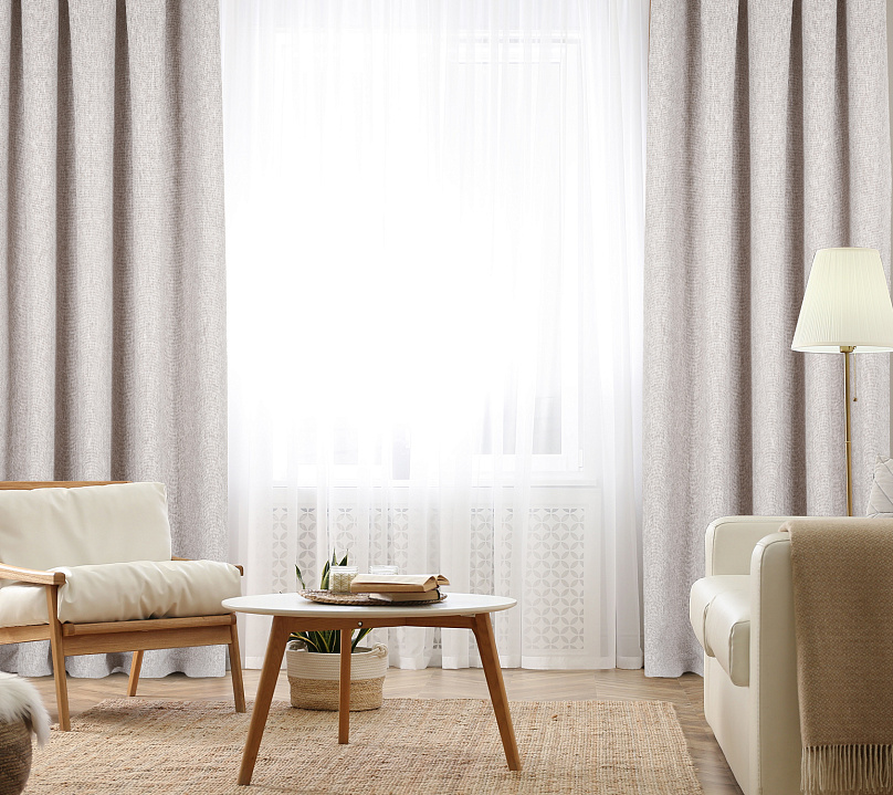 Штора Димаут Рогожка с креплением Люверсы v02. Фото 2