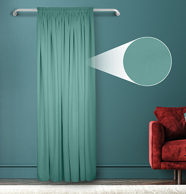 Штора Велюр матовый с креплением Шторная тесьма v14