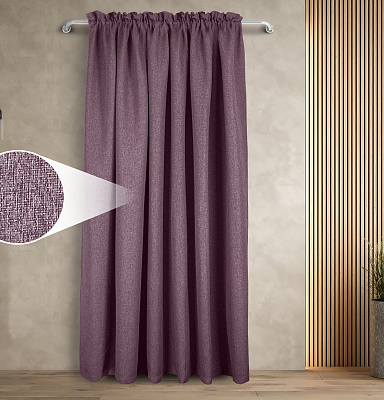 Штора Димаут Рогожка с креплением Кулиса с гребешком v24 блэкаут