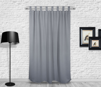 Шторы Премиум серые на петлях без липучек. Фото 3