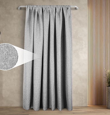 Штора Димаут Рогожка с креплением Кулиса v11 блэкаут