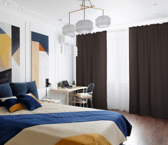 Шторы Премиум коричневые на кулиске с гребешком. Фото 1