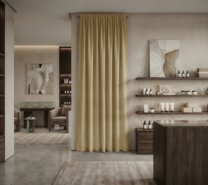 Штора Микровелюр v10 с креплением Шторная тесьма. Фото 1